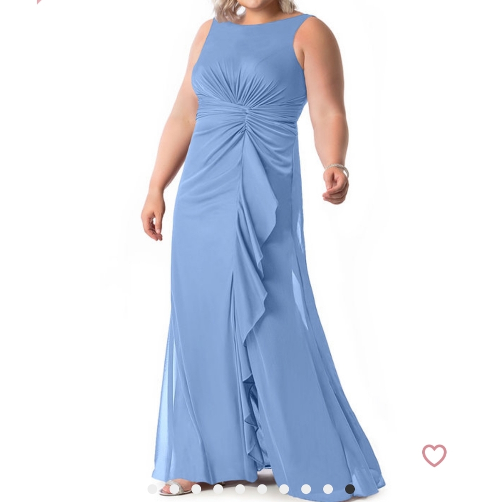 Azazie | "Chiara" Steel Blue Bridesmaid's Dress